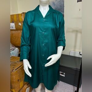 Teal Button-Up Shirt / tunic/